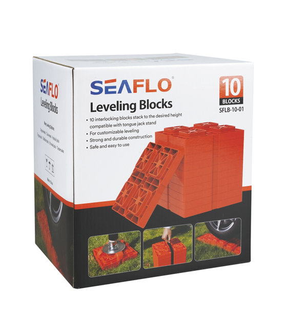 SEAFLO Heavy-Duty RV Leveling Blocks - Maximum Strength & Stability for Motorhomes, Trailers, and Campers (5)