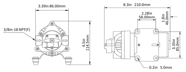 SEAFLO 31 Series DC Diaphragm Pump 12V 1.8GPM/7.0LPM