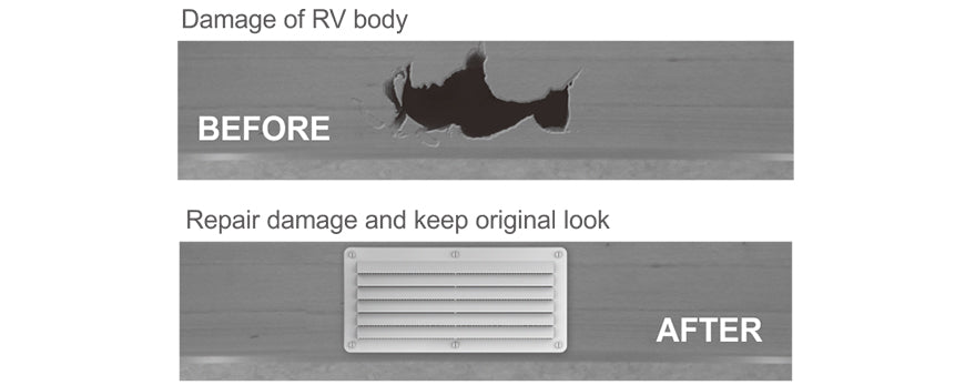 Seaflo Dent Vent for Damage RV Body 264mm*126.5mm - White