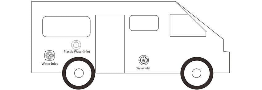Water Inlet With Water Pressure Regulator (Black/White)