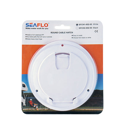 SEAFLO Round Electric Cable Hatch for 30 and 50 Amp Cords (White)