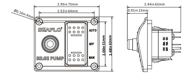 Bilge Pump Panel Switch