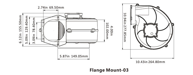 03 Series SEAFLO Flange Mount Bilge Blower Fan 320 CFM