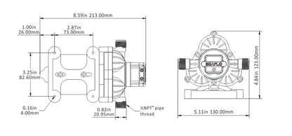 SeaFlo 33 Series Freshwater Pump 12V 11.3 LPM (3 GPM) / 45 PSI (3.1 BAR) Diaphragm Pump