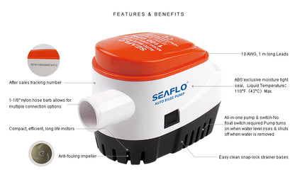 SEAFLO 06 Series 1100GPH Seaflo Automatic Bilge Pump 12V